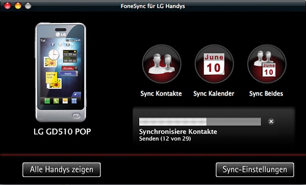 FoneSync: Mac Synchronisation von LG Smartphones