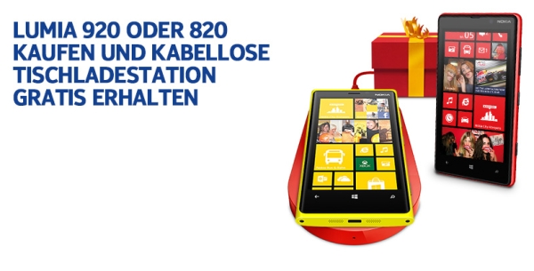 Gratis Tischladestation fr Nokia Lumia 920 und Lumia 820 abstauben!
