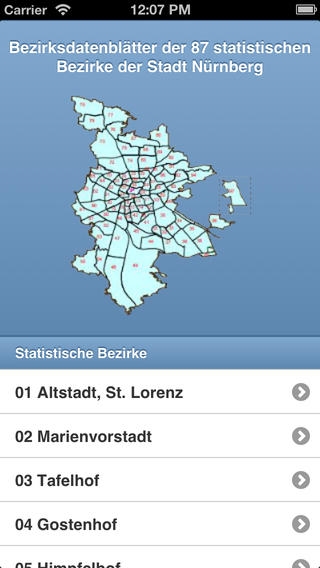 Bezirksdaten App der Stadt Nrnberg: Mit dem Smartphone alle relevanten Daten im berblick