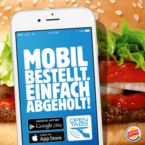 Burger King: Mit Opentabs-App bestellen, bezahlen und nur noch abholen