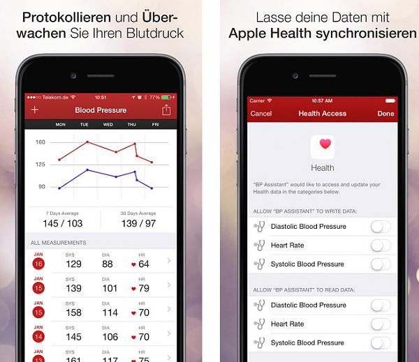 Blutdruck messen: Mit Assistent-App am Smartphone oder Tablet protokollieren