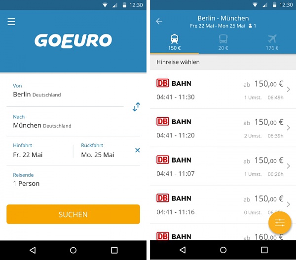 GoEuro App: Der smarte Reisefhrer fr gnstige Bus, Bahn und Flugverbindungen