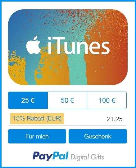PayPal & REWE: Gnstige iTunes-Karten am Wochenende abstauben!