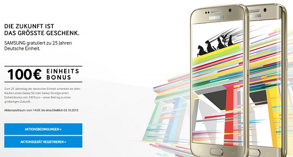 Samsung Reunion Promo: Satte 100.- Euro beim Galaxy S6 (Edge) Kauf sparen!