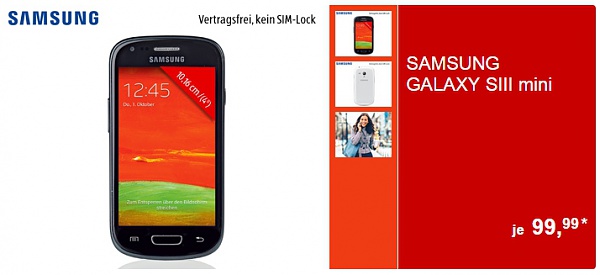 Galaxy S3 Mini GT-I8200 bei Aldi Sd fr 99,99.- Euro im Angebot